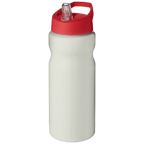 Bidon sport publicitaire plastique recyclé 650 ml H2O Eco Ivoire et Rouge